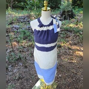 Banana Republic Silk Stylish‎ Blue and White Women's Dress Size 6